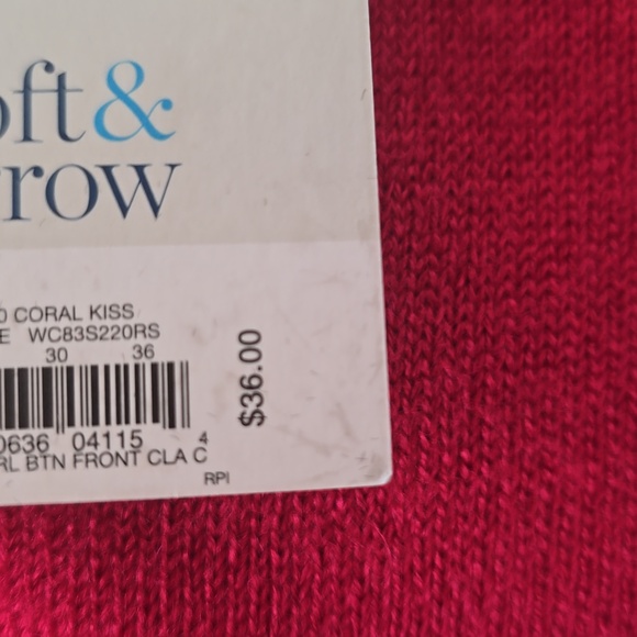 CROFT AND BARROW BRAND WOMEN'S PINK FRONT BUTTON CARDIGAN SIZE LARGE - Picture 3 of 15